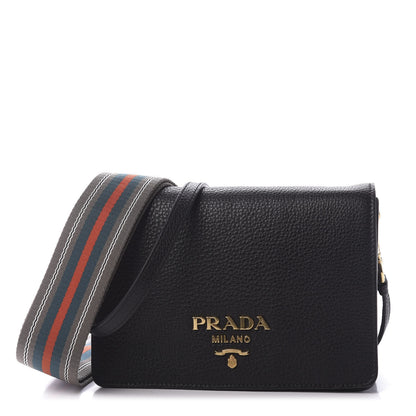 Prada Vitello Daino Flap Crossbody Black 1 of 9