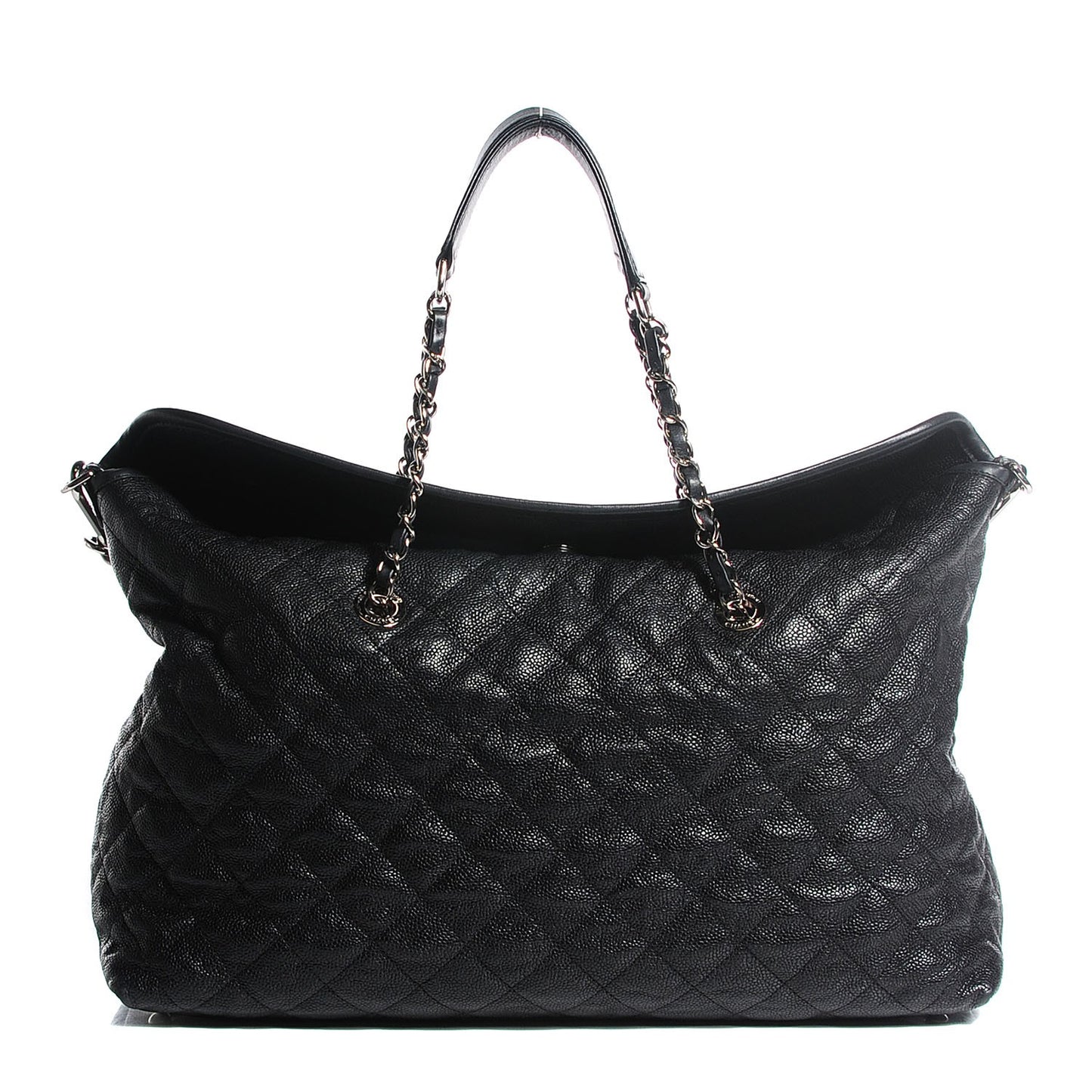 Caviar Quilted French Riviera Shouler Bag Black
