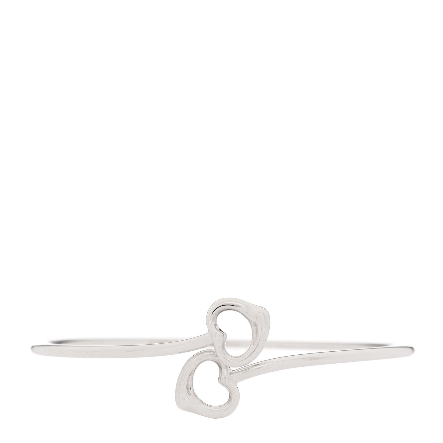 Sterling Silver Elsa Peretti Double Open Heart Bangle Bracelet