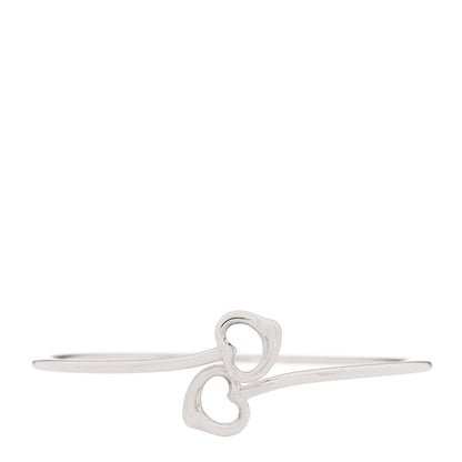 Tiffany Sterling Silver Elsa Peretti Double Open Heart Bangle Bracelet 1 of 4