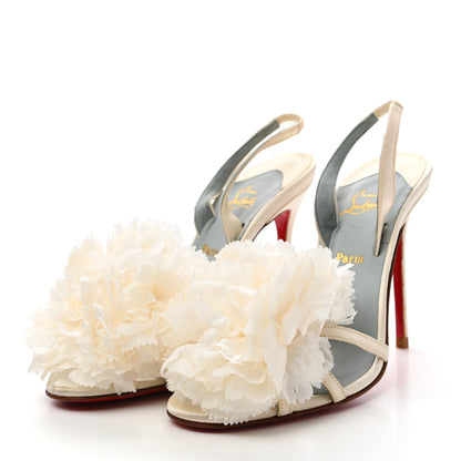 Christian Louboutin Crepe Tsarouchi 100 Sandals 35 Ivory White 3 of 8
