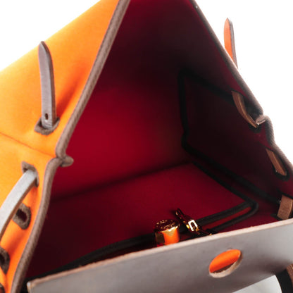 Hermes Toile Herbag PM 30 Orange and Red 9 of 15