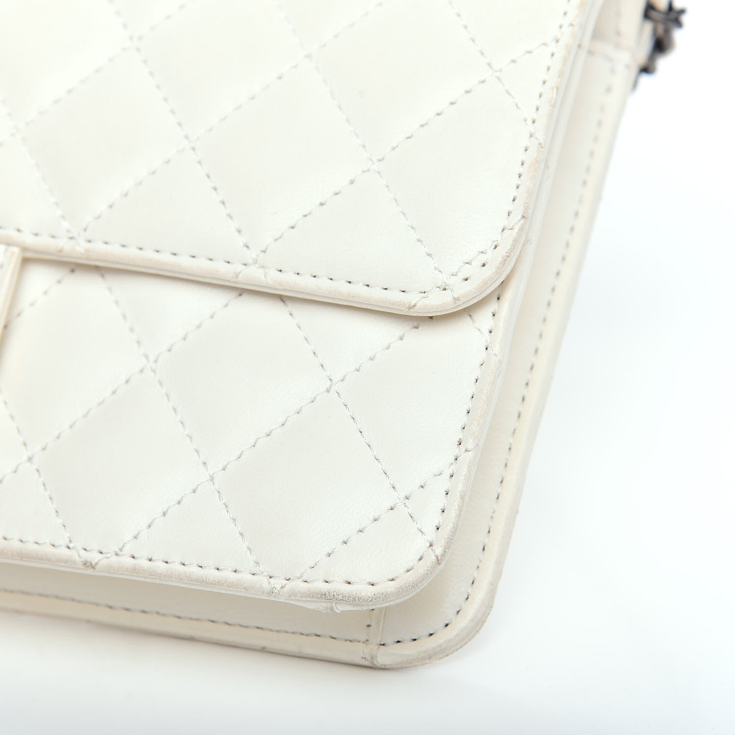 Chanel Lambskin Quilted Medium Crossing Times Flap Dark White 11 of 13