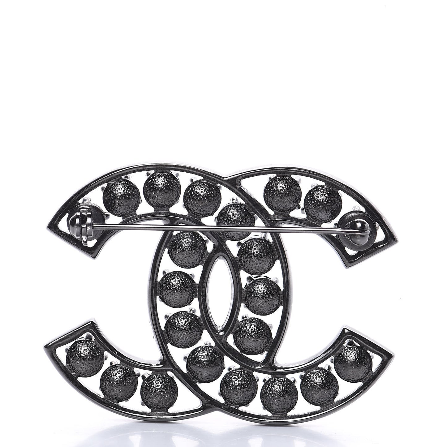 Crystal CC Brooch Black