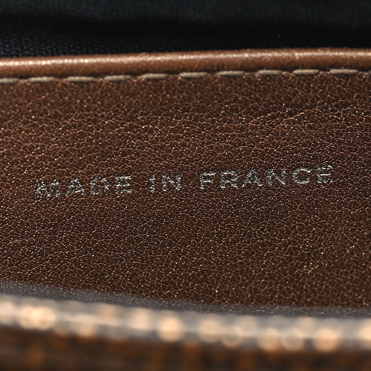 Metallic Caviar Half Moon Wallet On Chain WOC Bronze