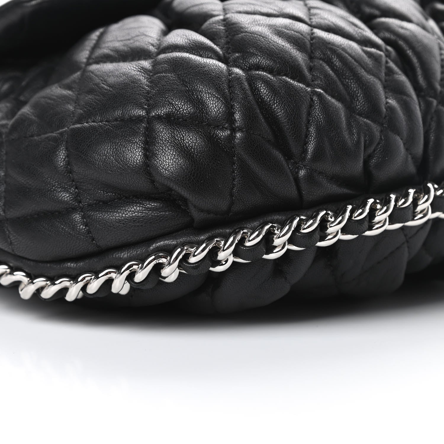 Chanel Washed Lambskin Quilted Medium Chain Around Messenger Black 9 of 11