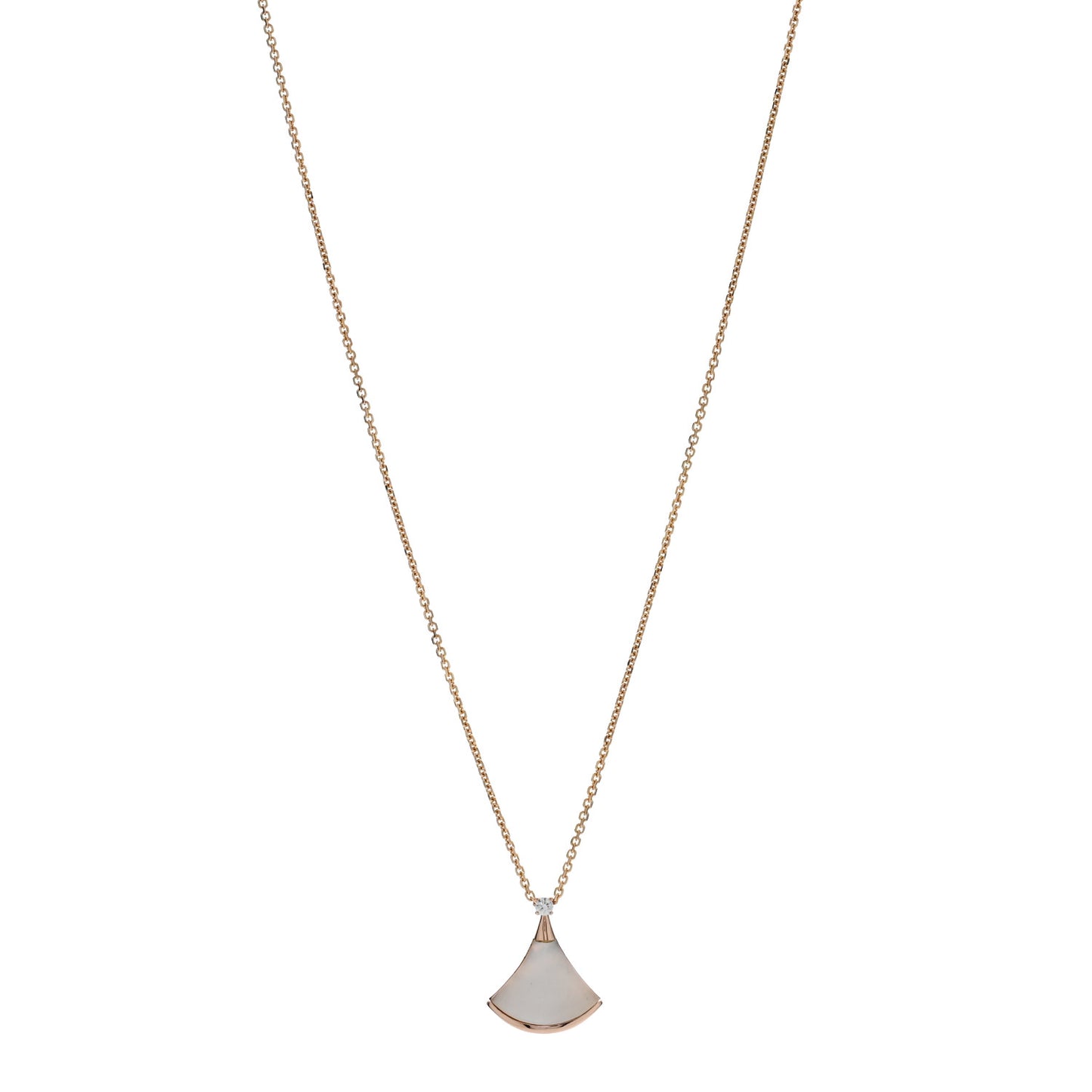 18K Rose Gold Diamond Mother of Pearl Small Divas' Dream Pendant Necklace