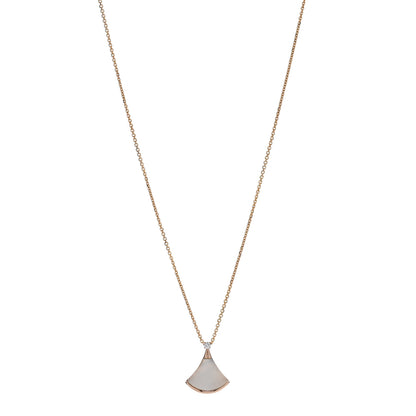 Bulgari 18K Rose Gold Diamond Mother of Pearl Small Divas' Dream Pendant Necklace 1 of 5