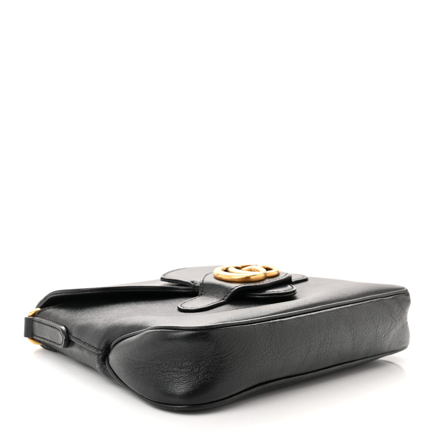 New Sakai Calfskin Lux Small Dahlia Messenger Shoulder Bag Black
