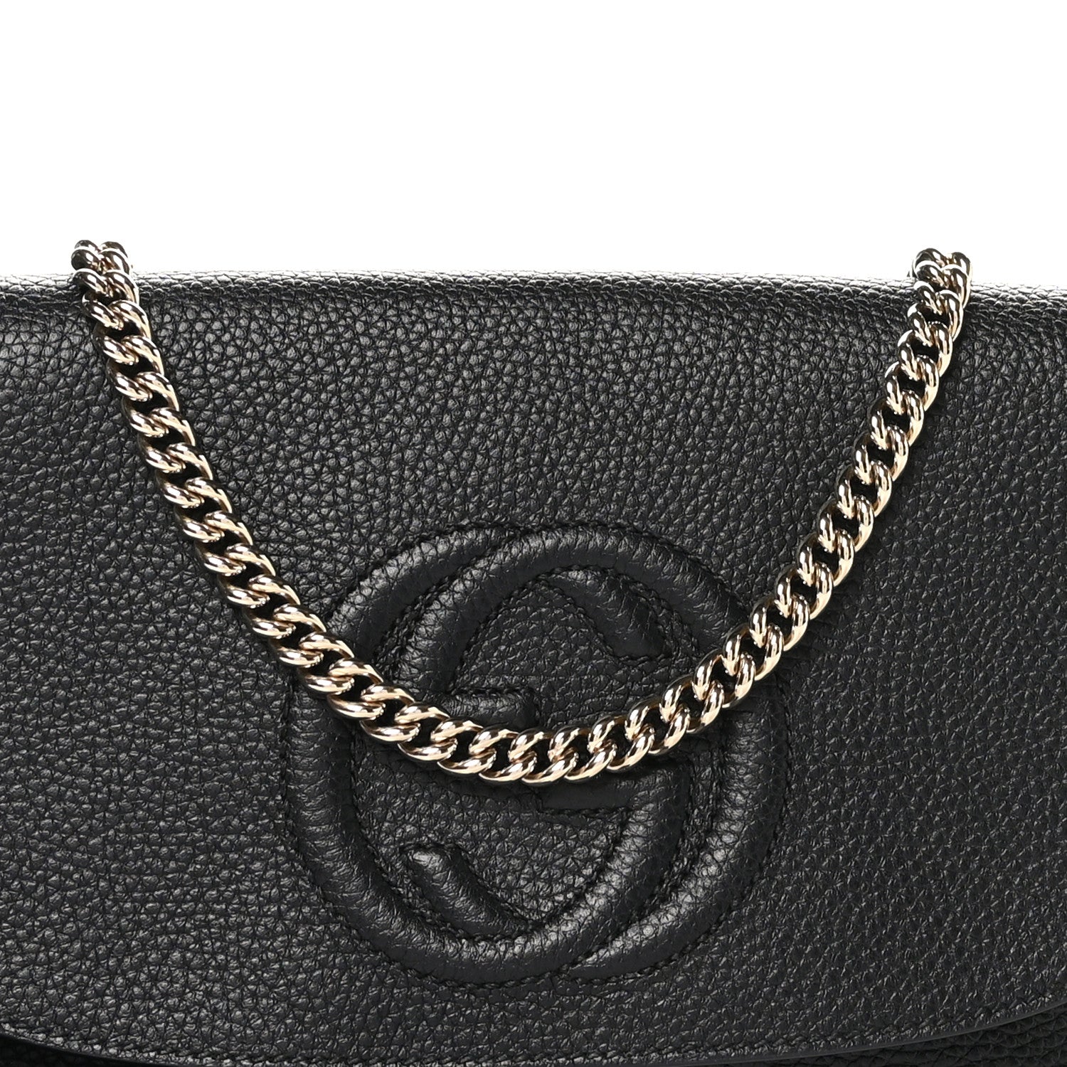 Gucci Pebbled Calfskin Medium Soho Flap Crossbody Black 8 of 10