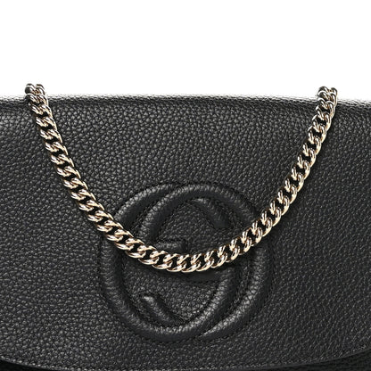Gucci Pebbled Calfskin Medium Soho Flap Crossbody Black 8 of 10
