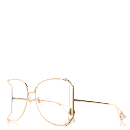 Gucci Oversized Round Sunglasses GG0252S Gold 1 of 6