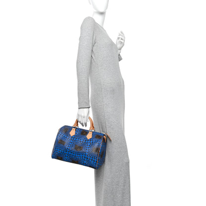 Louis Vuitton Monogram Kusama Town Speedy 30 Blue 2 of 9