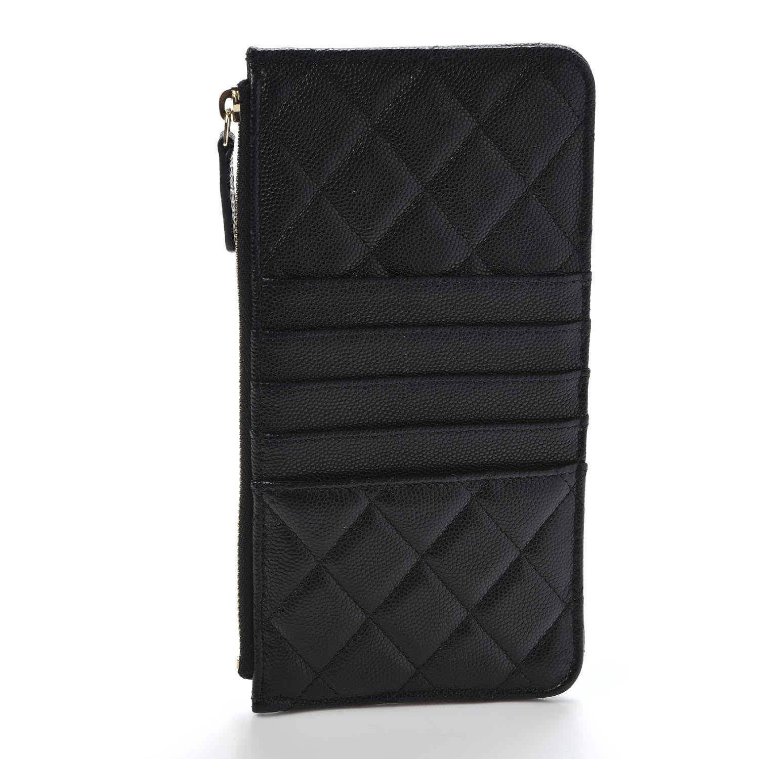 Chanel Caviar Quilted Classic Flat Wallet Pouch Black 2 of 9
