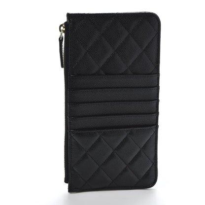 Chanel Caviar Quilted Classic Flat Wallet Pouch Black 2 of 9