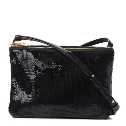 Celine Sequin Small Trio Crossbody Bag Black 1 of 10