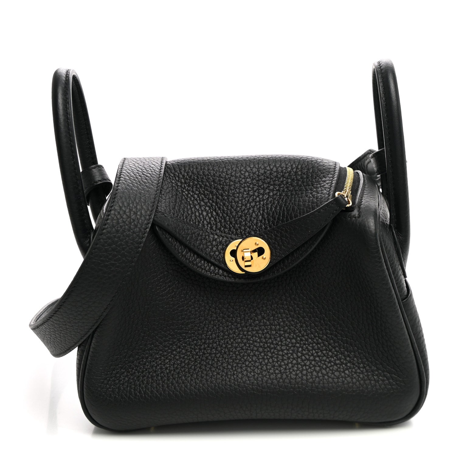 Hermes Taurillon Clemence Mini Lindy 20 Black 1 of 10