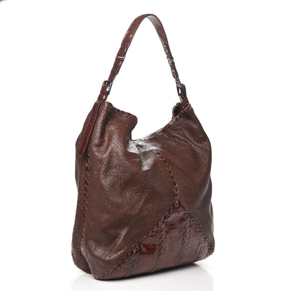 Bottega Veneta Lambskin Cobra Hobo Brown 3 of 8