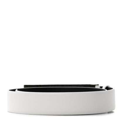 Chanel Calfskin Crystal Logo Belt 70 28 White 2 of 8