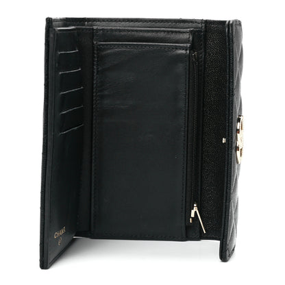 Chanel Caviar Quilted Studded CC Medium Flap Wallet Black 7 of 11