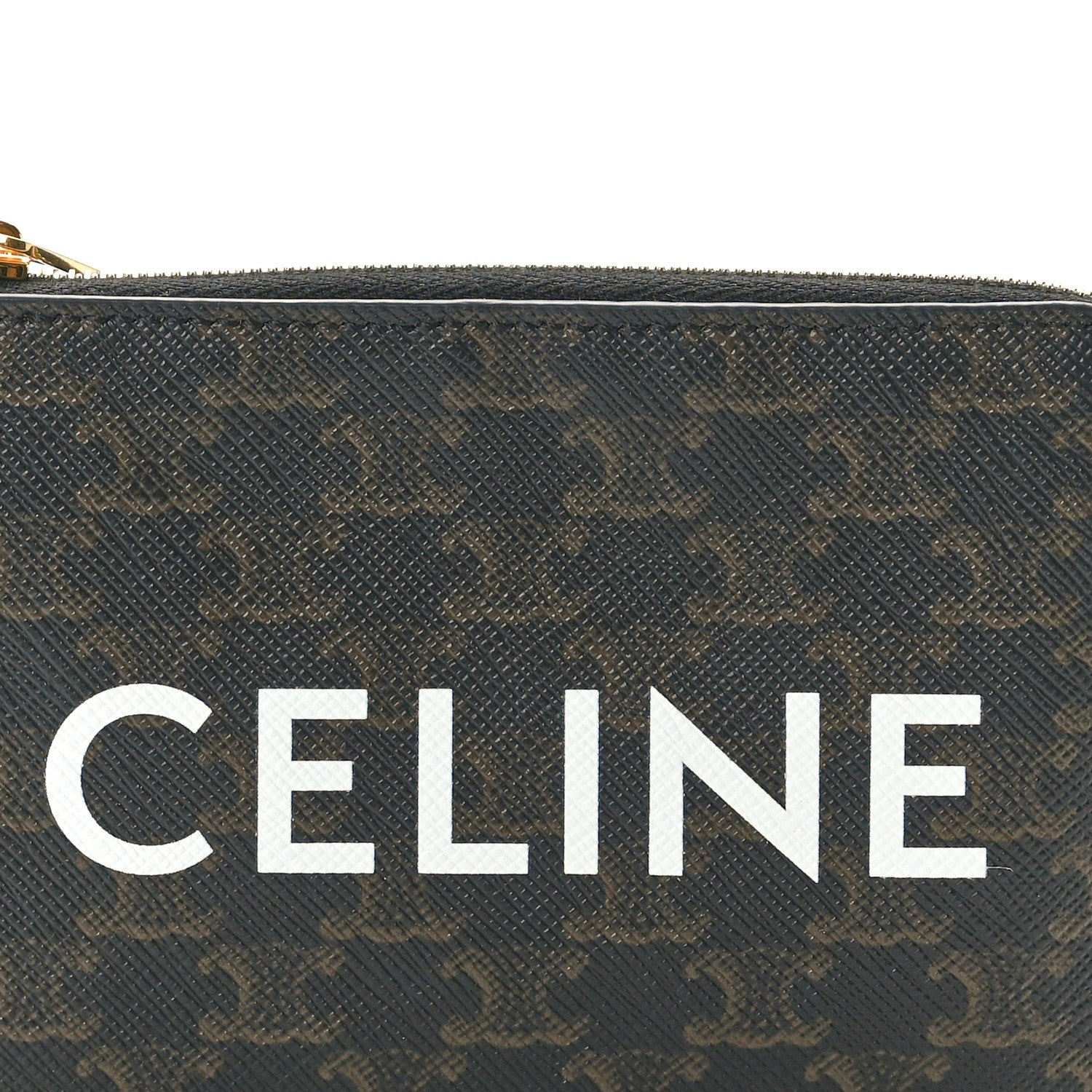 Celine Triomphe Canvas Logo Coin and Card Pouch With Hook Black 7 of 8