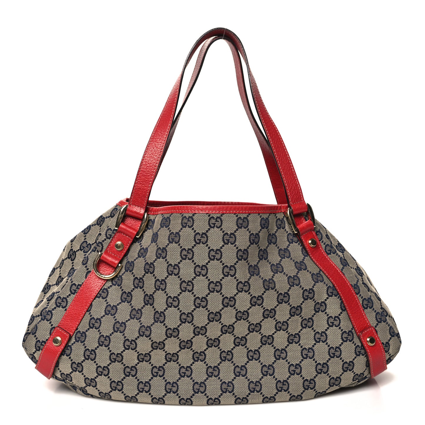 Monogram Medium Abbey Shoulder Bag Navy Red