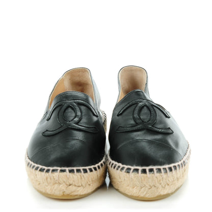 Chanel Lambskin CC Espadrilles 36 Black 2 of 9