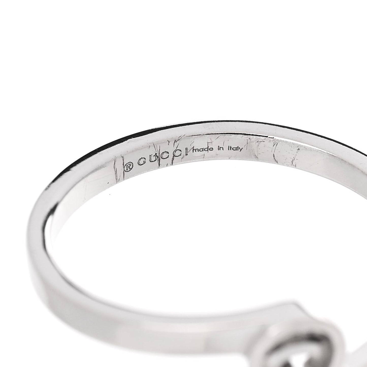 18K White Gold Running G Ring 53 6.5