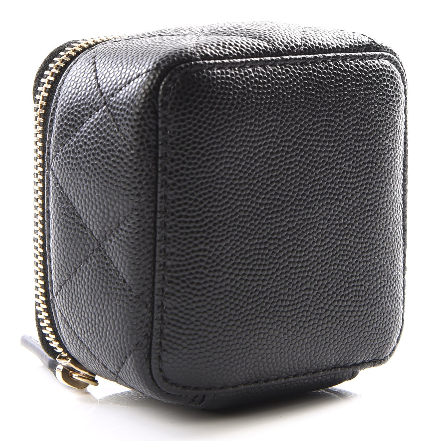 Caviar Quilted Jewelry Travel Case Black