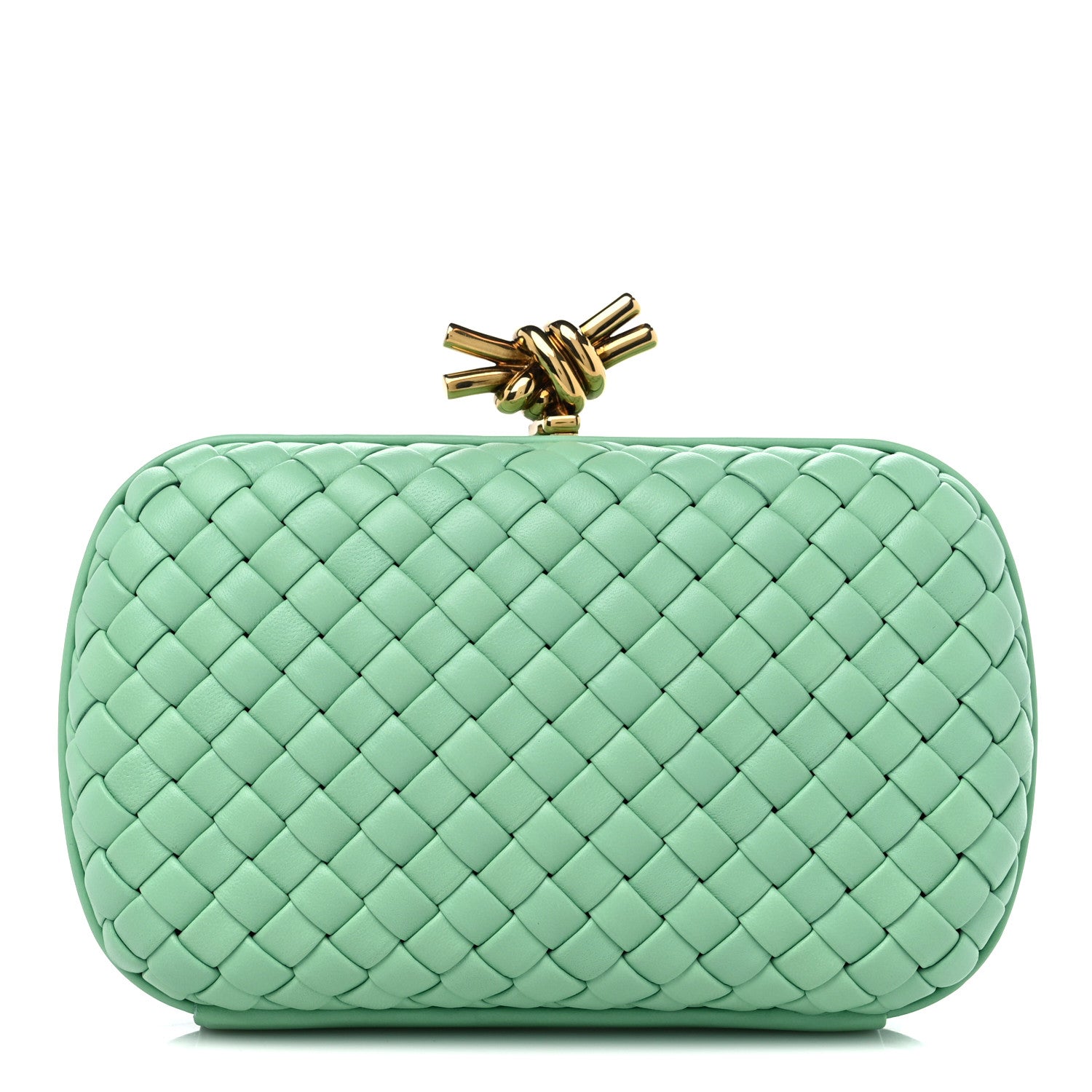 Bottega Veneta Nappa Intrecciato Knot Clutch Siren 1 of 9