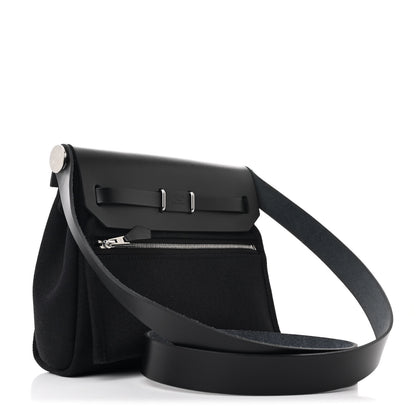 Hermes Military Toile Vache Hunter Herbag Zip Retourne 20 Black 3 of 11