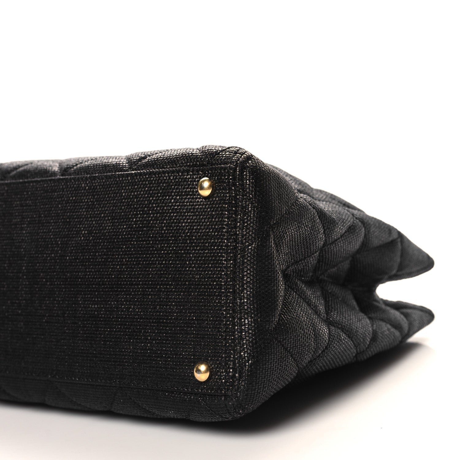 Chanel Woven Straw Quilted Shopping Tote Black 10 of 10