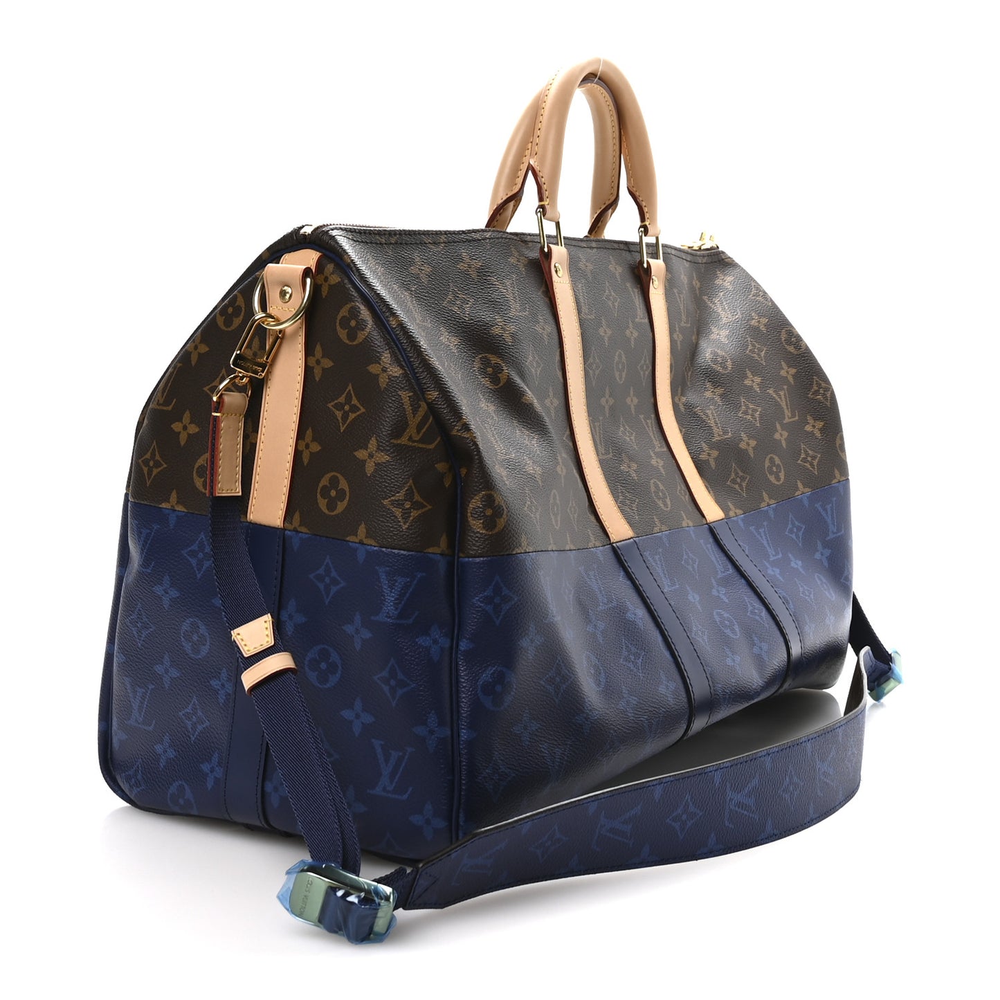 Monogram Split Keepall Bandouliere 50 Pacific Blue