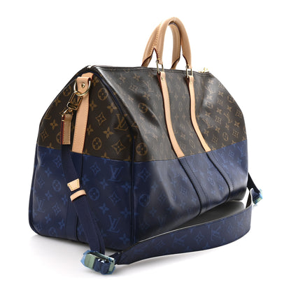 Louis Vuitton Monogram Split Keepall Bandouliere 50 Pacific Blue 2 of 9