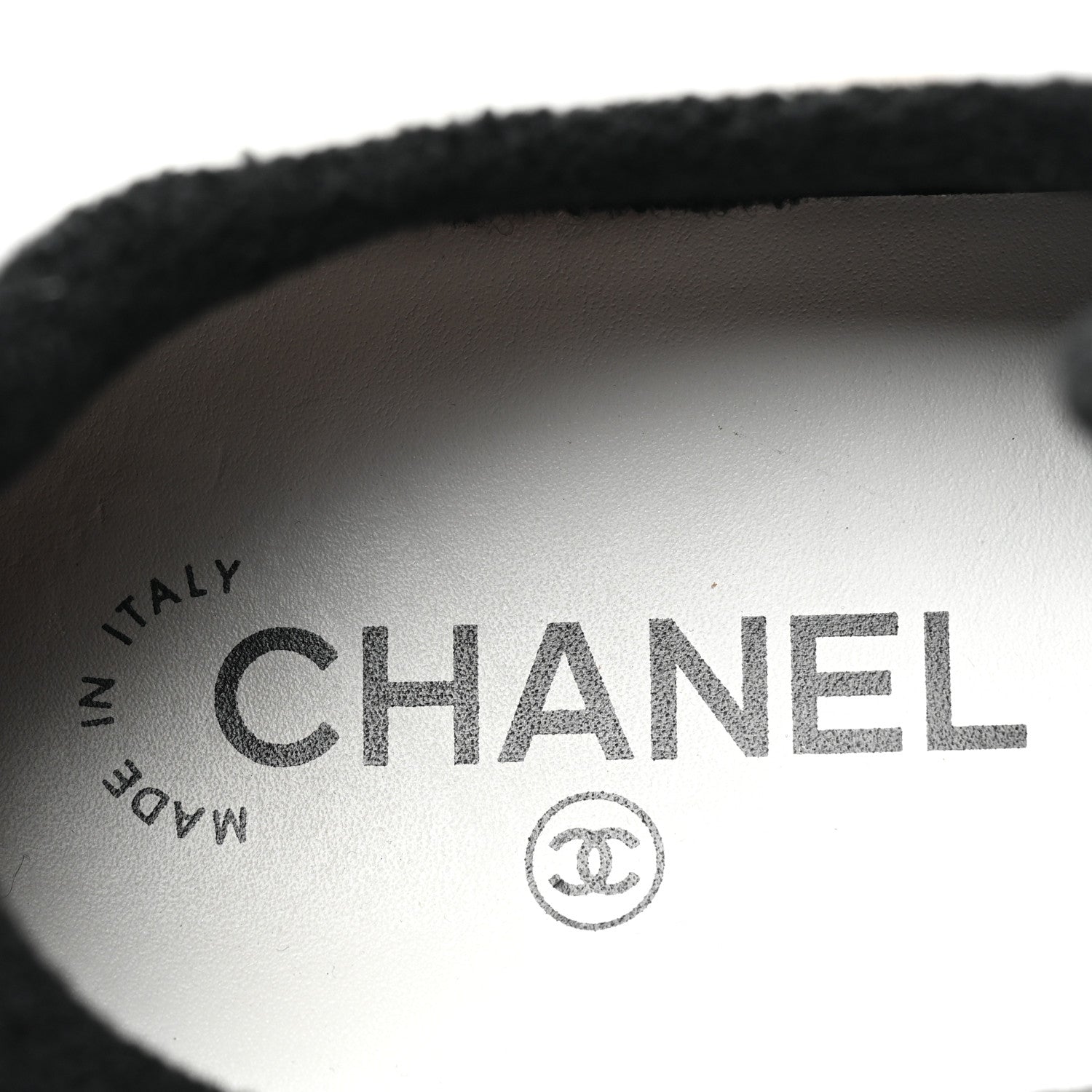 Chanel Calfskin Womens Logo Sneakers 40 White Black 9 of 12