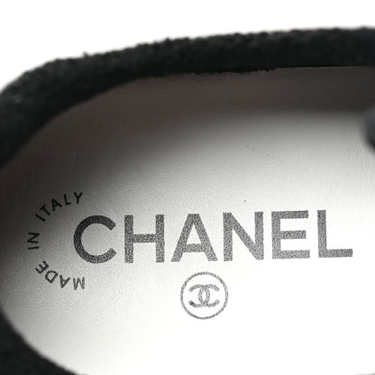 Chanel Calfskin Womens Logo Sneakers 40 White Black 9 of 12