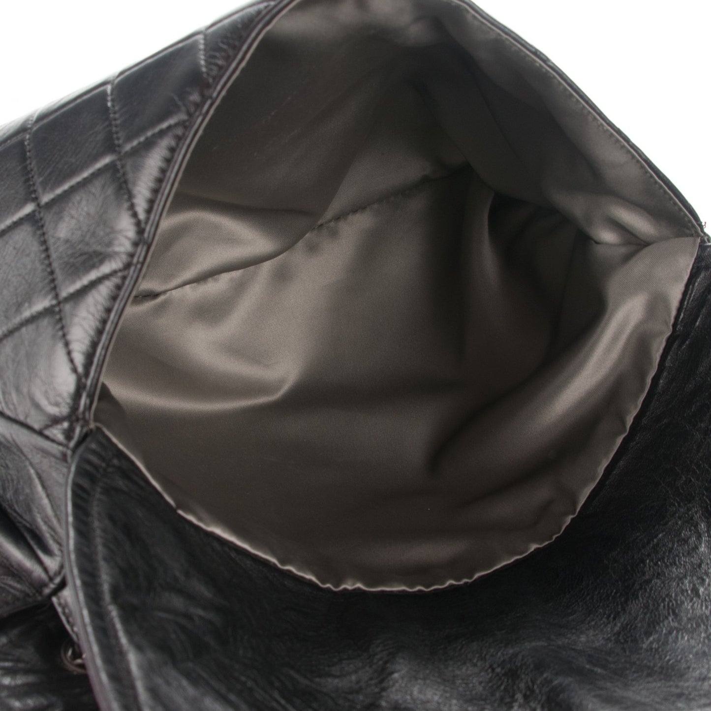 Lambskin Quilted Padded Envelope Flap Black