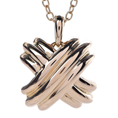 Tiffany 18K Yellow Gold Large Signature X Pendant Necklace 4 of 7