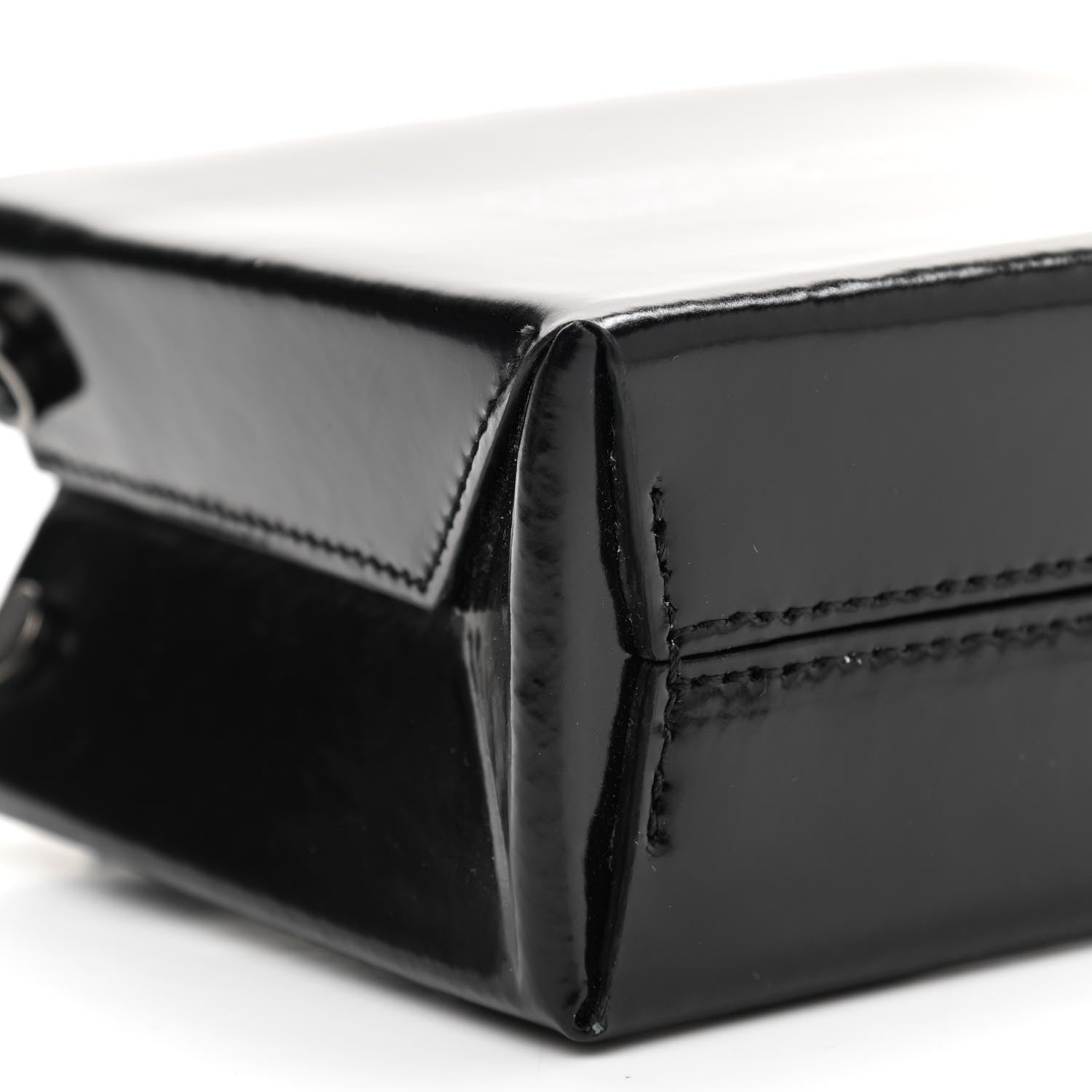 Off-White Patent Calfskin Mini Logo Box Bag Black 7 of 8