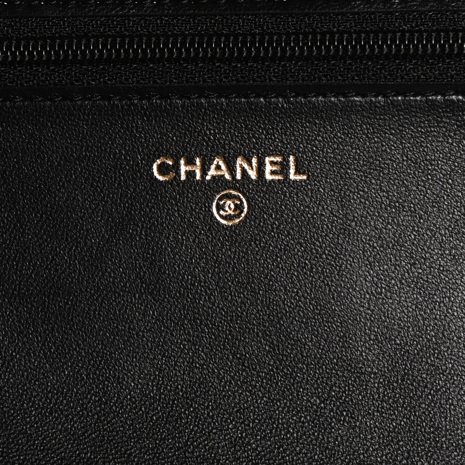 Chanel Lambskin Quilted CC Pearl Crush Wallet on Chain WOC Black 5 of 10