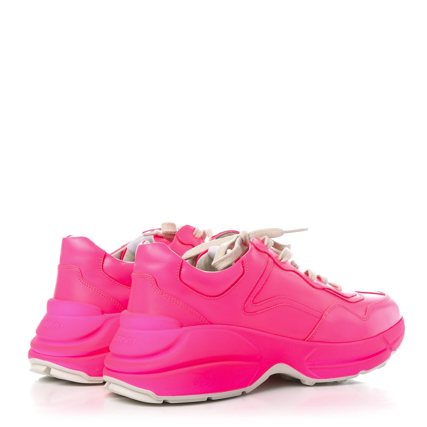 Calfskin Mens Rhyton Sneakers 8 Fuxia Fluo