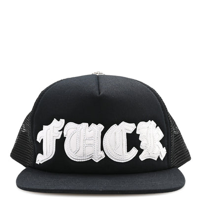 Chrome Hearts Cotton Mesh Lambskin FCK Trucker Hat Black White 3 of 8