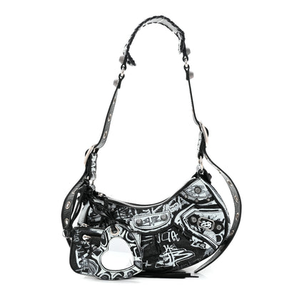 Balenciaga Agneau Arena Graffiti Le Cagole Shoulder Bag XS Black 3 of 11