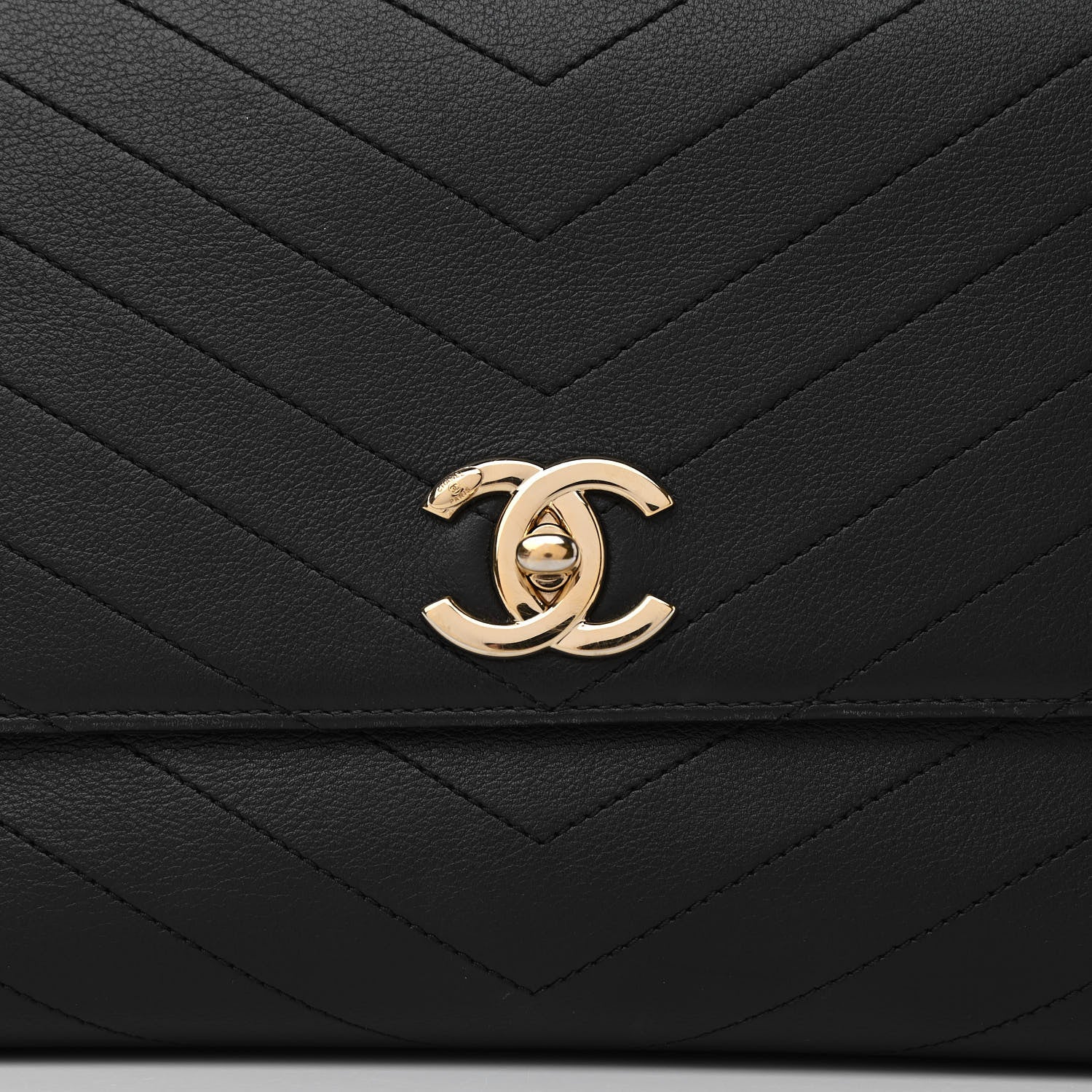 Chanel Grained Calfskin Chevron Stitched Medium Chic Top Handle Flap Black 8 of 10