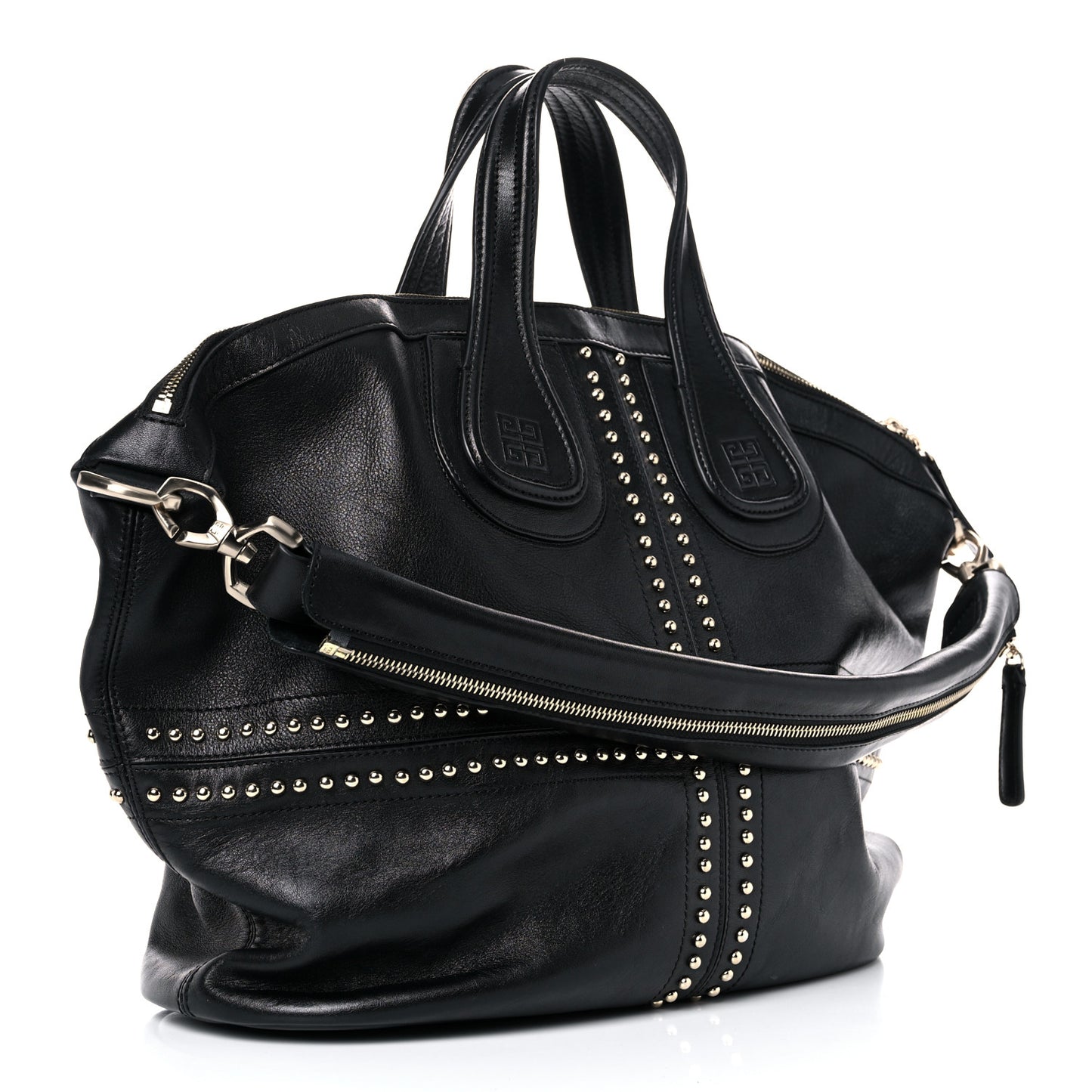 Lambskin Studded Medium Nightingale Black