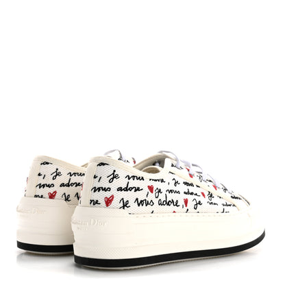 Christian Dior Canvas Dioramour Walk'N'Dior Low Top Sneakers 37 White Black 5 of 9