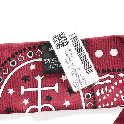 Hermes Silk Entre Ciel Et Mer Twilly Bordeaux White Black 3 of 5
