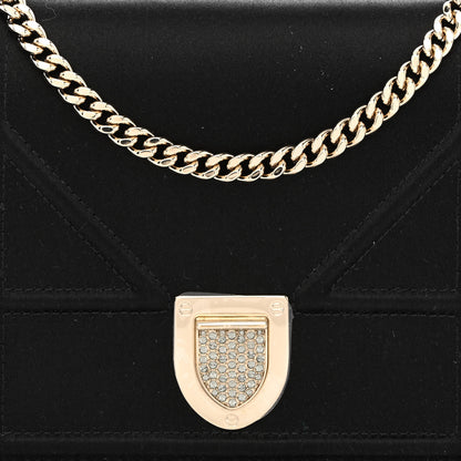 Christian Dior Satin Diorama Wallet on Chain Pouch Black 8 of 11