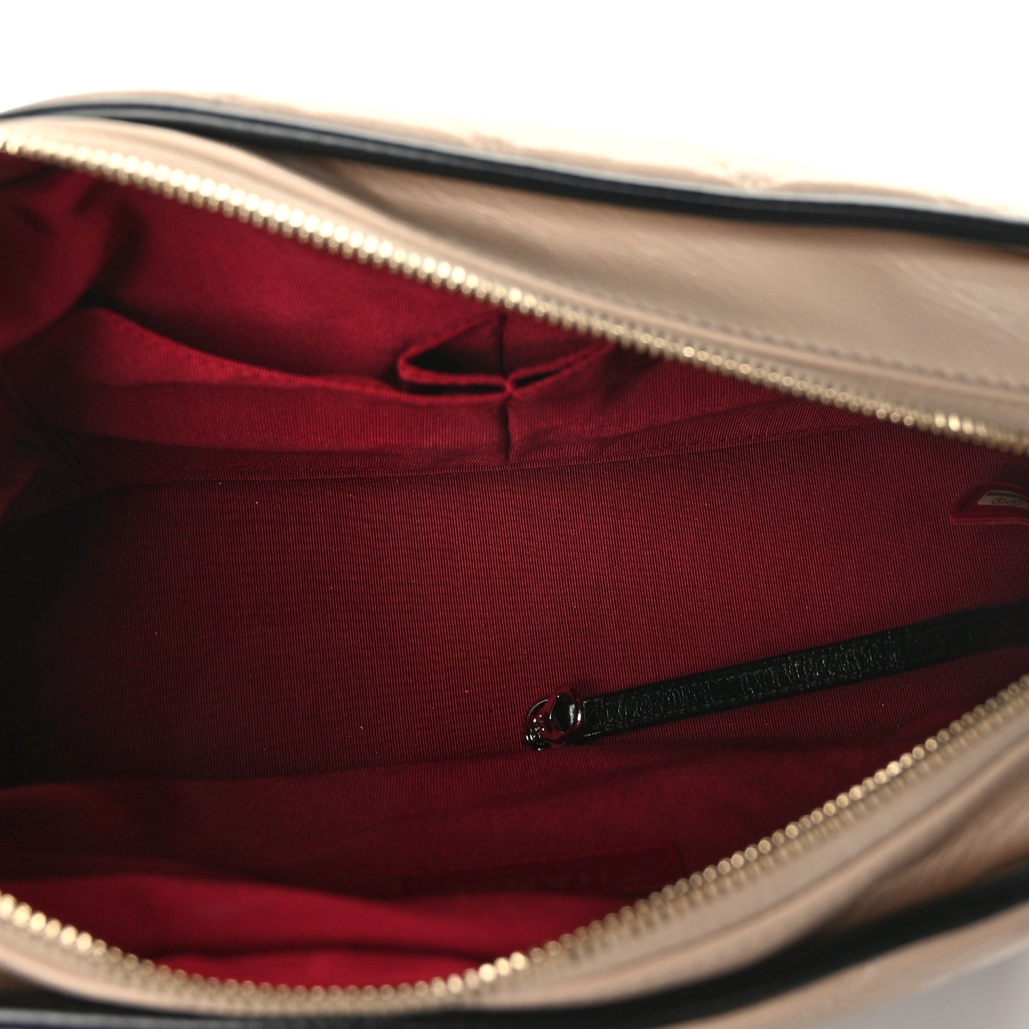 Aged Calfskin Quilted Medium Gabrielle Hobo Beige Black