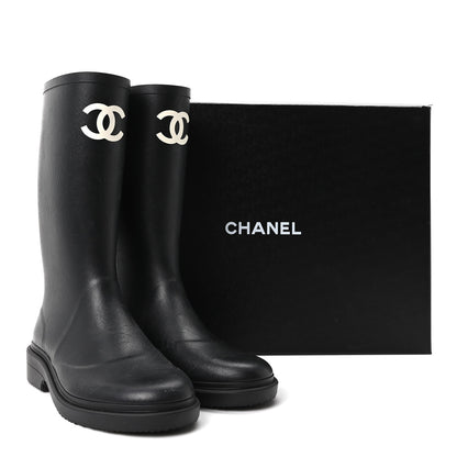 Chanel Caoutchouk CC High Boots 40 Black 10 of 10